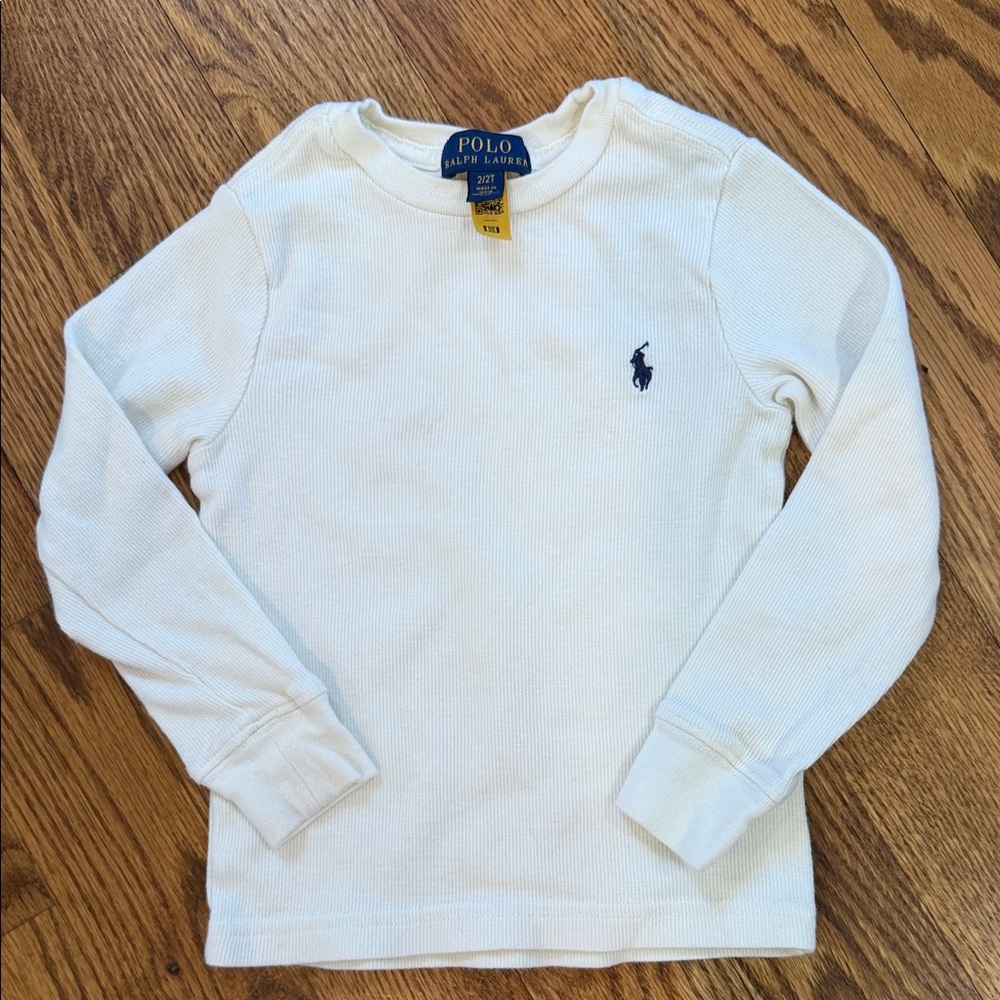 Polo Ralph Lauren Long Sleeve Thermal/Waffle Shirt. Size 2/2T. Like New.